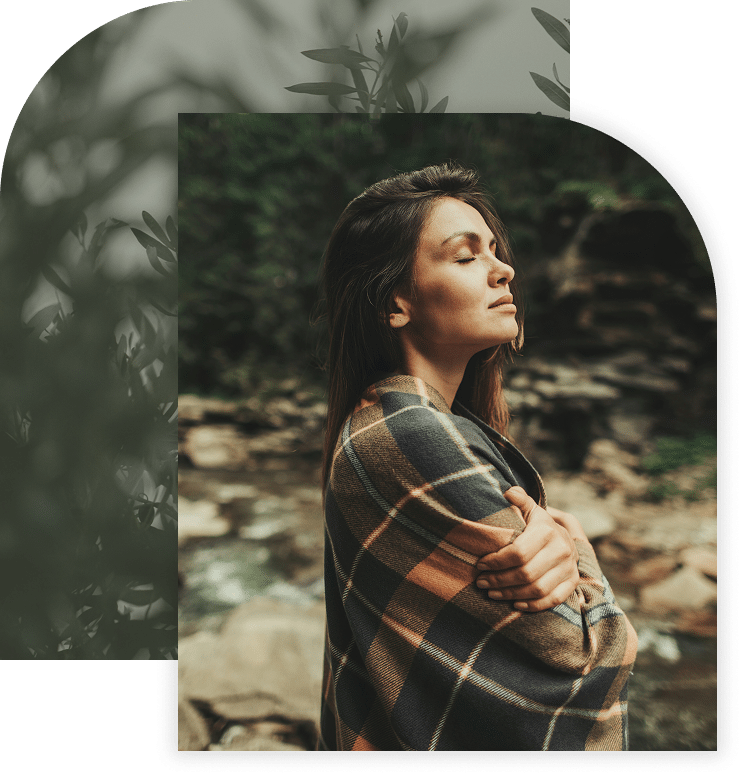 Girl breathe on nature